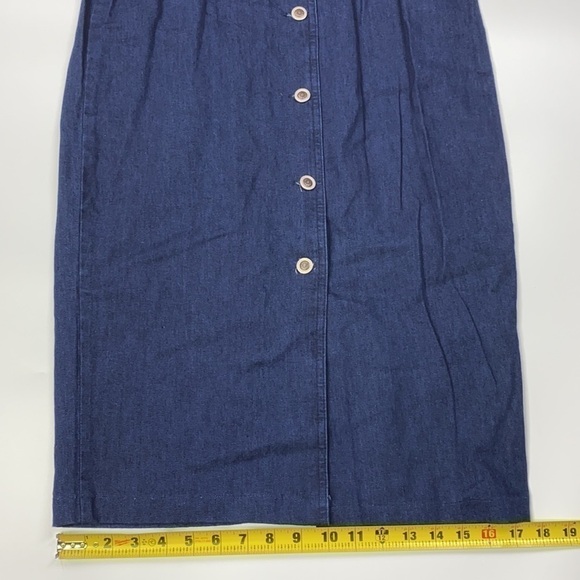 Christopher & Banks Denim Button Front Long Sleeveless Dress - Picture 9 of 14